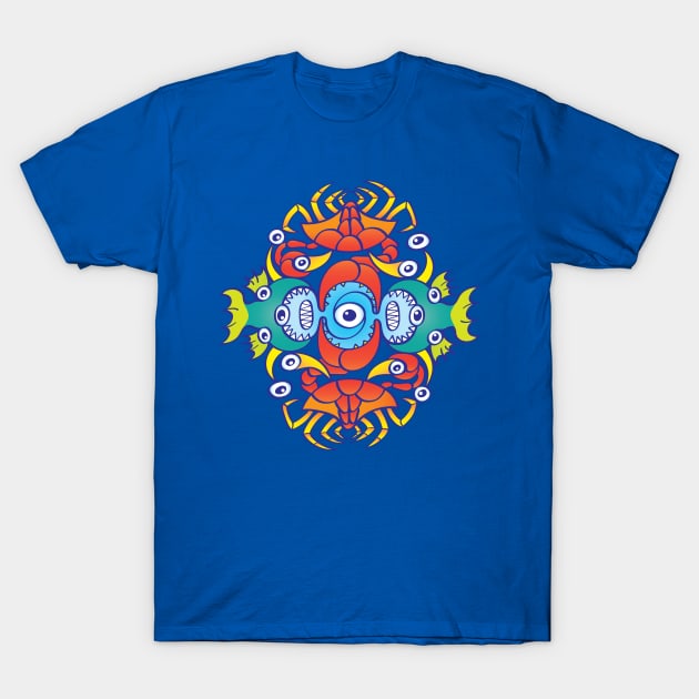 Terrific crabs, fish and octopuses for a summer pattern design T-Shirt by zooco